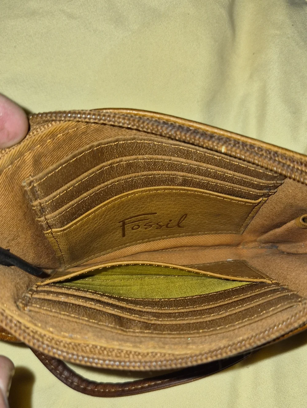 Vintage Fossil Boho Leather Wristlet Wallet Pouch